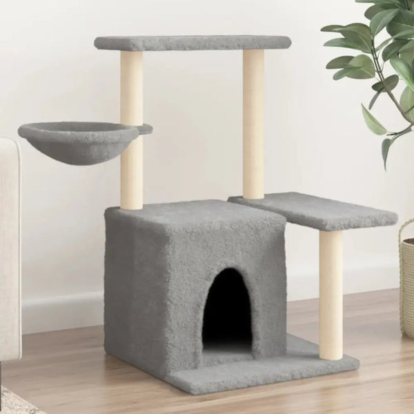 Vidaxl cat tree with sisal scratching posts light grey 83