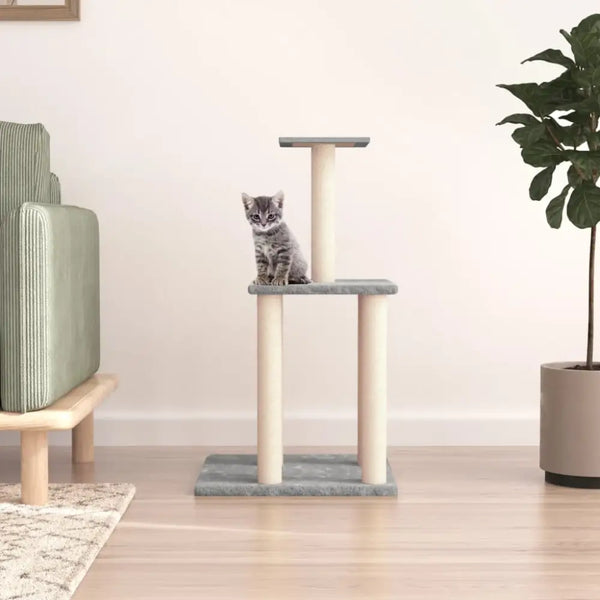 Vidaxl cat tree with sisal scratching posts light grey 85.5