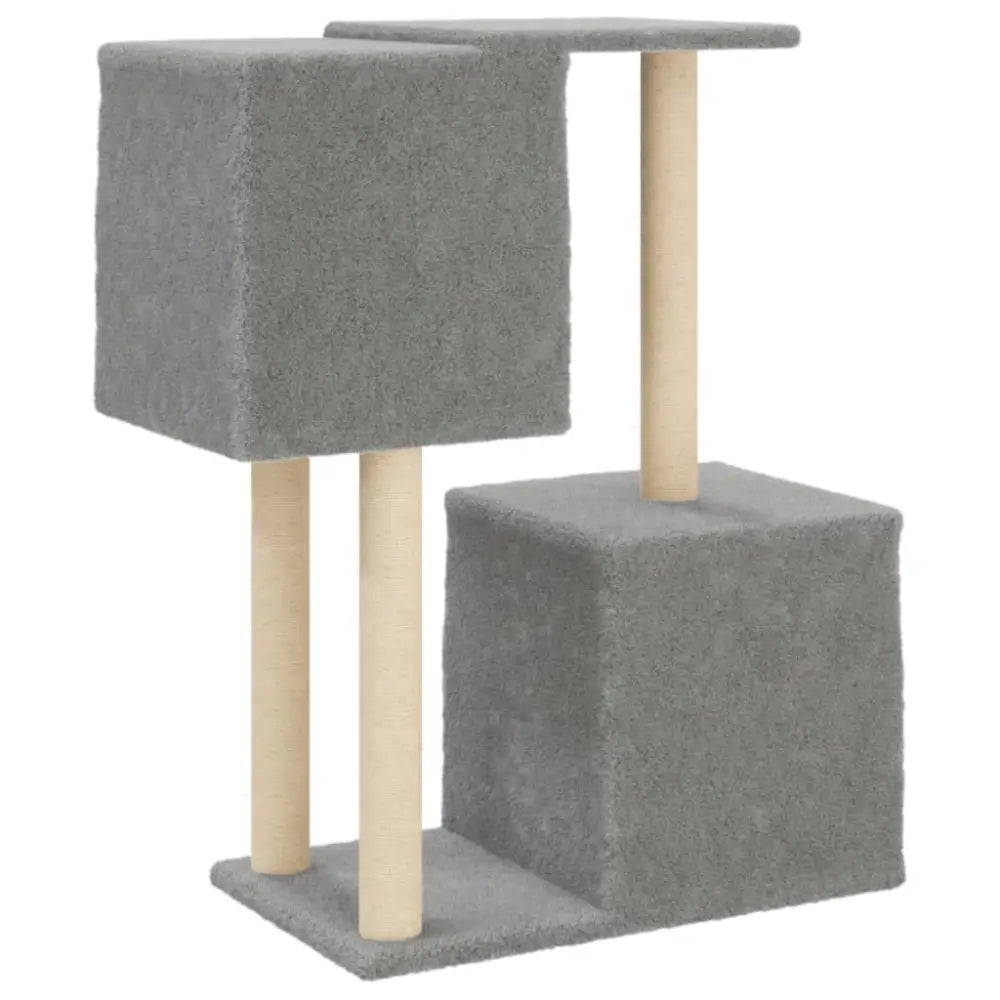 Vidaxl cat tree with sisal scratching posts light grey 86