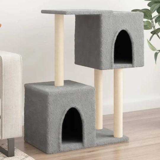 Vidaxl cat tree with sisal scratching posts light grey 86