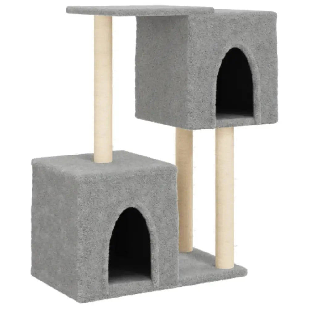 Vidaxl cat tree with sisal scratching posts light grey 86