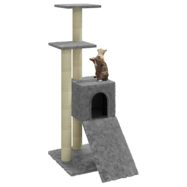 Vidaxl cat tree with sisal scratching posts light grey 92