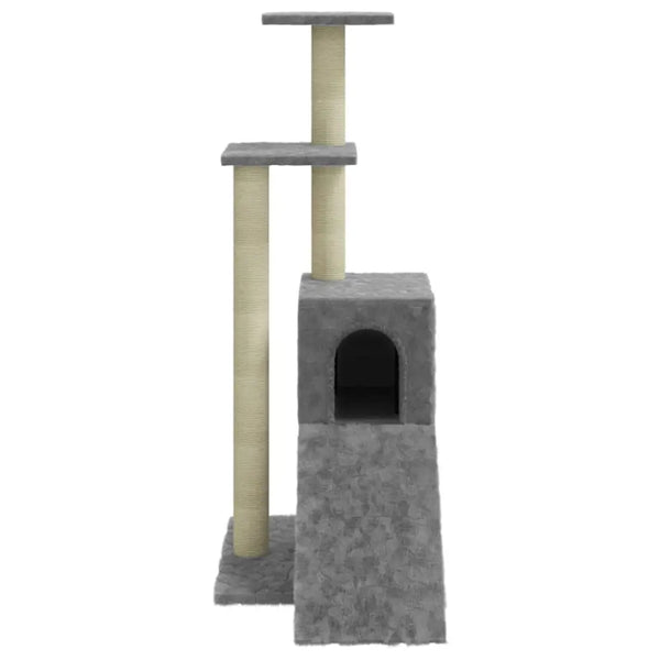 Vidaxl cat tree with sisal scratching posts light grey 92