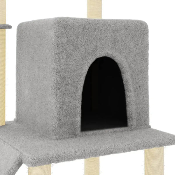 Vidaxl cat tree with sisal scratching posts light grey 96.5