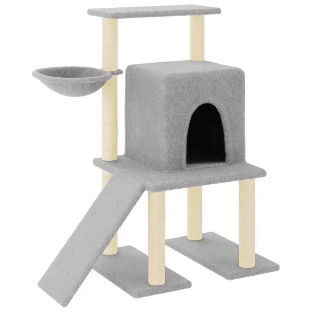 Vidaxl cat tree with sisal scratching posts light grey 96.5