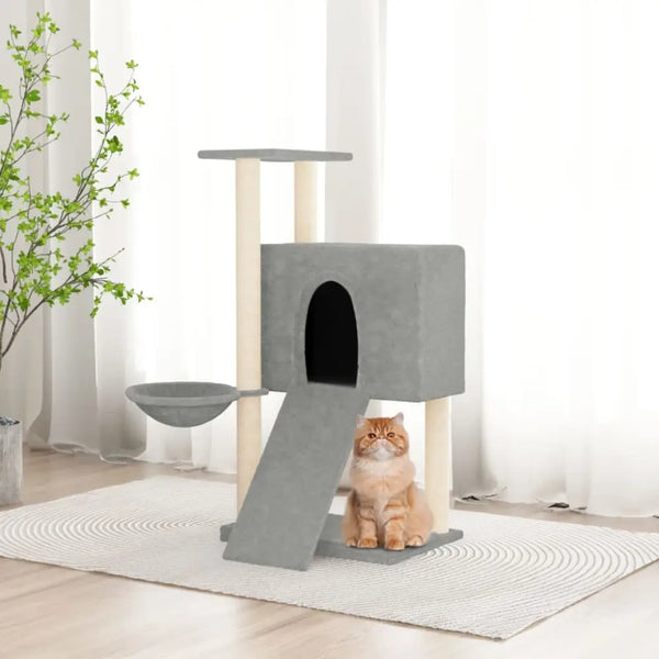 Vidaxl cat tree with sisal scratching posts light grey 96