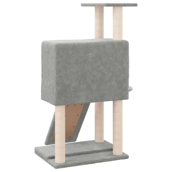 Vidaxl cat tree with sisal scratching posts light grey 96