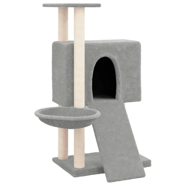 Vidaxl cat tree with sisal scratching posts light grey 96