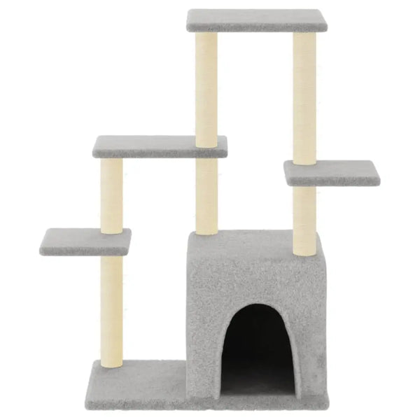 Vidaxl cat tree with sisal scratching posts light grey 97.5