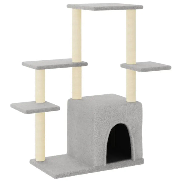 Vidaxl cat tree with sisal scratching posts light grey 97.5