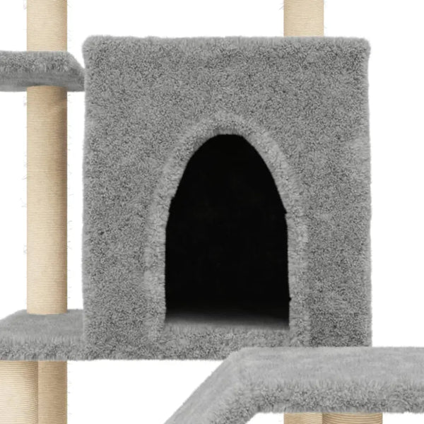 Vidaxl cat tree with sisal scratching posts light grey 97