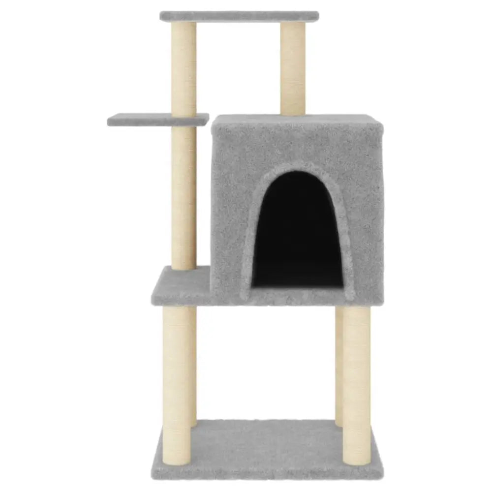 Vidaxl cat tree with sisal scratching posts light grey 97