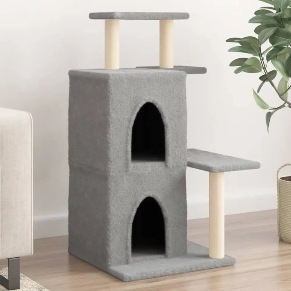 Vidaxl cat tree with sisal scratching posts light grey 97