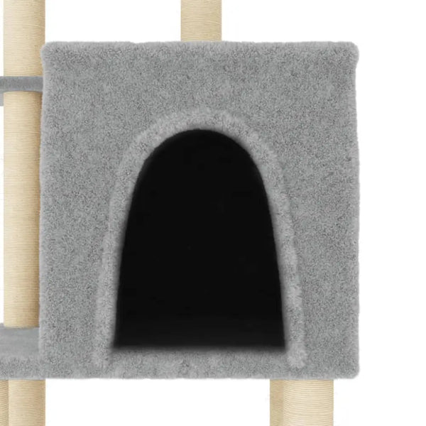 Vidaxl cat tree with sisal scratching posts light grey 97