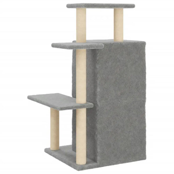 Vidaxl cat tree with sisal scratching posts light grey 97