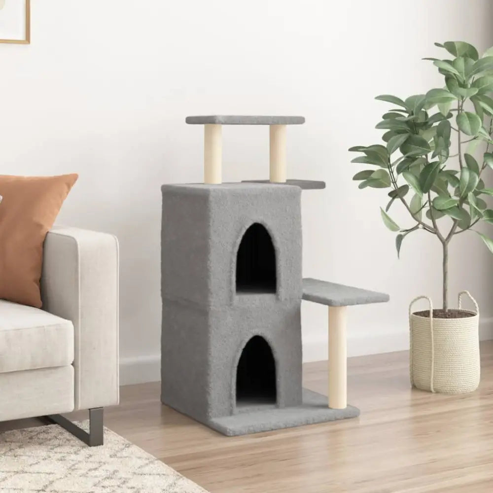 Vidaxl cat tree with sisal scratching posts light grey 97