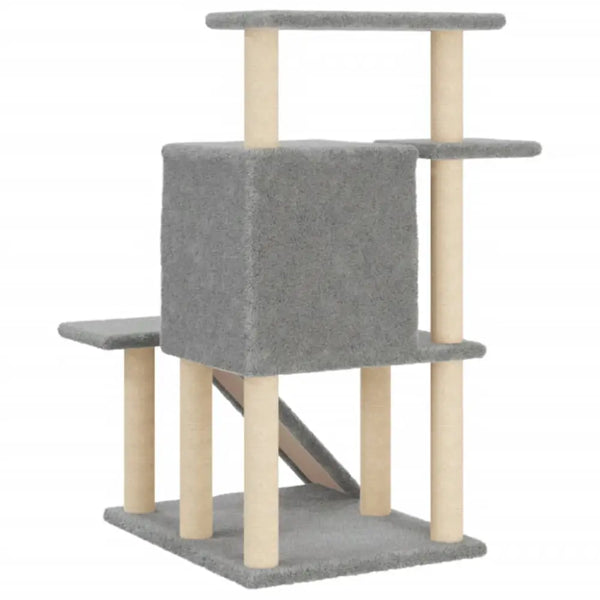 Vidaxl cat tree with sisal scratching posts light grey 97