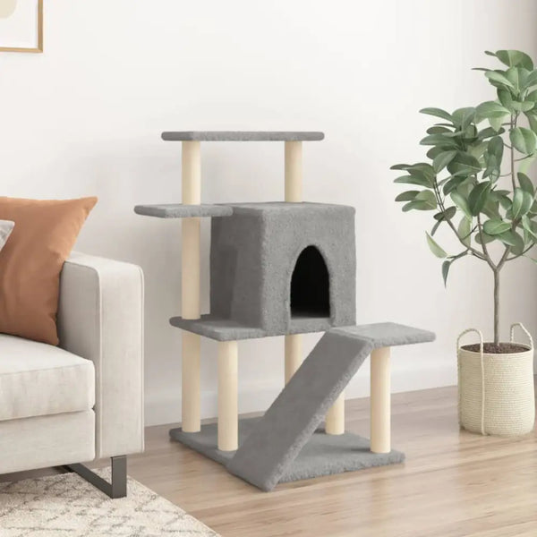 Vidaxl cat tree with sisal scratching posts light grey 97