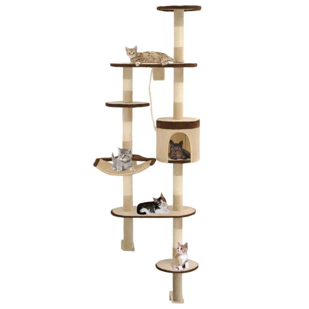 Vidaxl cat tree with sisal scratching posts wall mounted