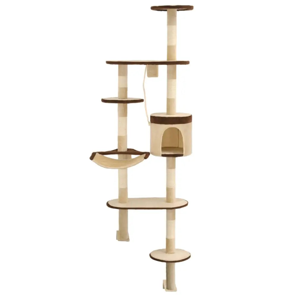 Vidaxl cat tree with sisal scratching posts wall mounted