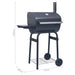 Vidaxl charcoal bbq grill smoker with bottom shelf black