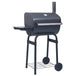 Vidaxl charcoal bbq grill smoker with bottom shelf black