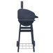 Vidaxl charcoal bbq grill smoker with bottom shelf black