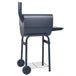 Vidaxl charcoal bbq grill smoker with bottom shelf black