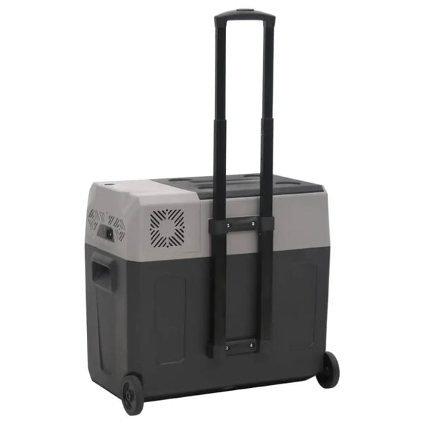 Vidaxl cool box with wheel and adapter black&grey 50 l