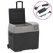 Vidaxl cool box with wheel and adapter black&grey 50 l