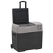 Vidaxl cool box with wheel and adapter black&grey 50 l