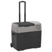 Vidaxl cool box with wheel and adapter black&grey 50 l