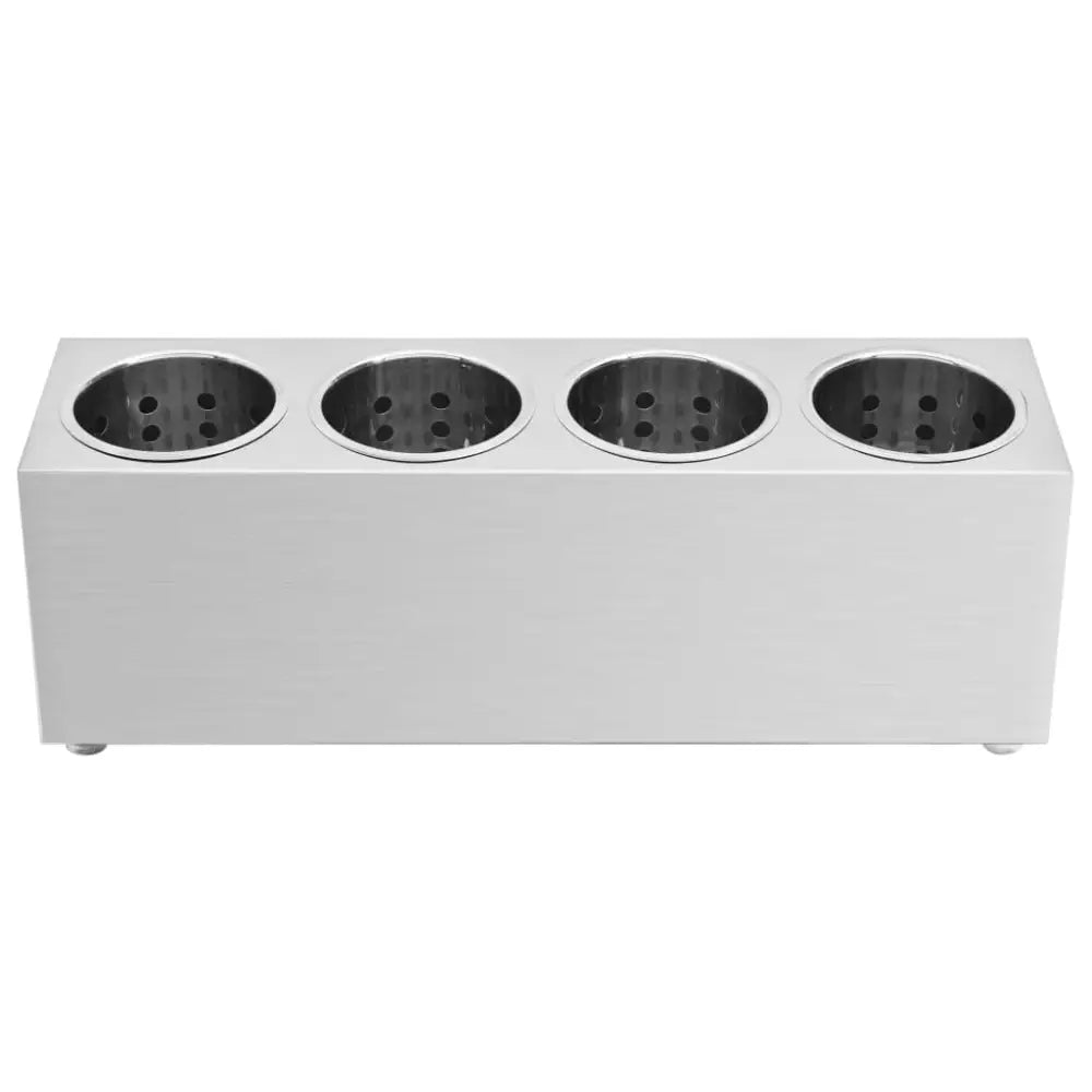 Vidaxl cutlery holder 4 grids rectangular stainless steel