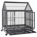 Vidaxl dog cage with wheels and roof steel 92x62x106 cm