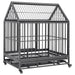 Vidaxl dog cage with wheels and roof steel 92x62x106 cm