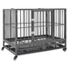 Vidaxl dog cage with wheels steel 102x72x85 cm - Black