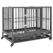 Vidaxl dog cage with wheels steel 102x72x85 cm - Black