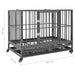 Vidaxl dog cage with wheels steel 102x72x85 cm - Black