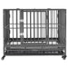 Vidaxl dog cage with wheels steel 102x72x85 cm - Black