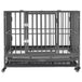 Vidaxl dog cage with wheels steel 102x72x85 cm - Black