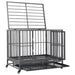 Vidaxl dog cage with wheels steel 102x72x85 cm - Black