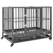 Vidaxl dog cage with wheels steel 92x62x76 cm - Black