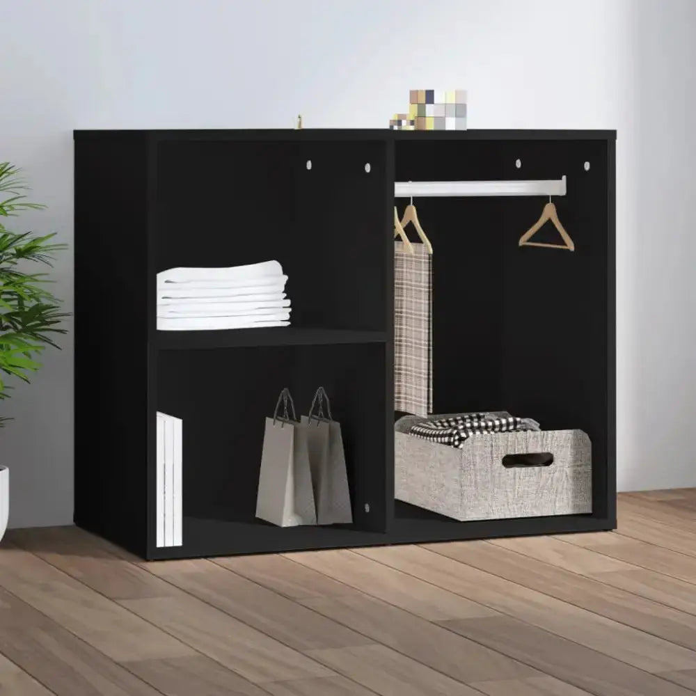 Vidaxl dressing cabinet black 80x40x65 cm engineered wood Nexellus