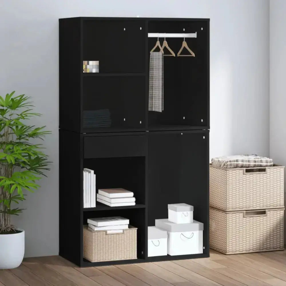 Vidaxl dressing cabinet black 80x40x65 cm engineered wood Nexellus