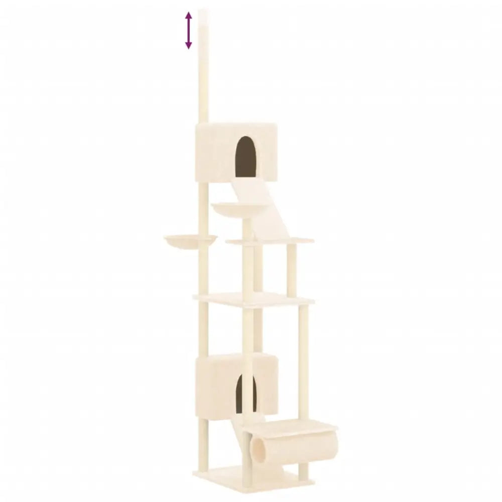 Vidaxl floor to ceiling cat tree cream 277-303 cm - Cream