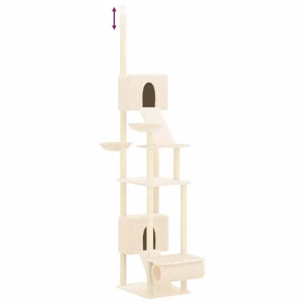 Vidaxl floor to ceiling cat tree cream 277-303 cm - Cream