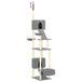 Vidaxl floor to ceiling cat tree light grey 277-303 cm