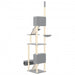 Vidaxl floor to ceiling cat tree light grey 277-303 cm