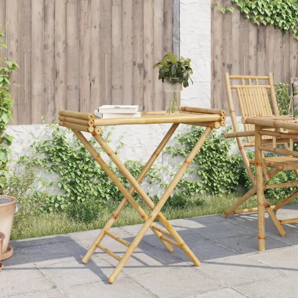 Vidaxl folding tray table 70.5x42.5x80 cm bamboo - Brown