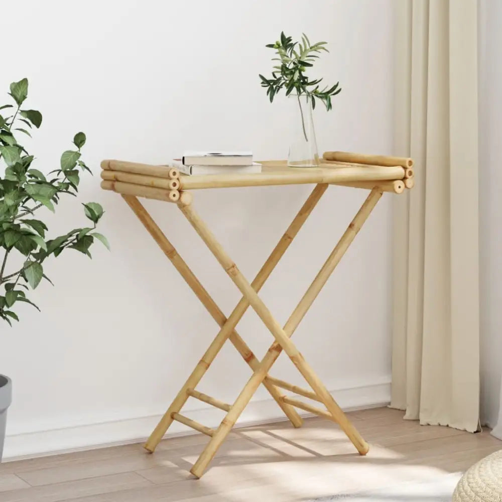 Vidaxl folding tray table 70.5x42.5x80 cm bamboo - Brown